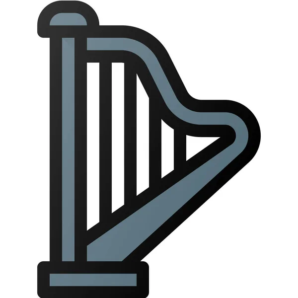 Harph Muziekinstrument Icoon — Stockvector