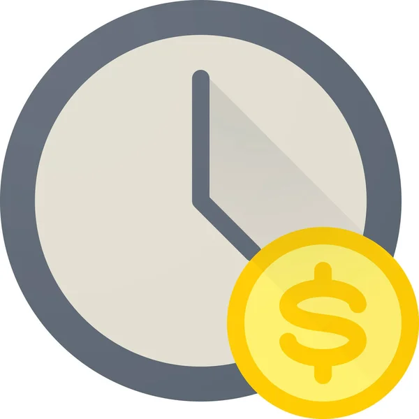 Money Time Business Icon Flat Style — Image vectorielle