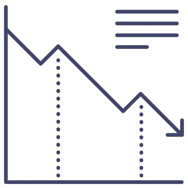 Gráfico Ícone Diagrama Diminuição Negócios Categoria Gestão —  Vetores de Stock