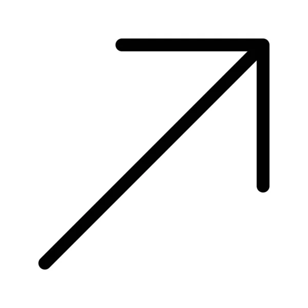 アウトラインスタイルでの矢印右シンプルな矢印アイコン — ストックベクタ