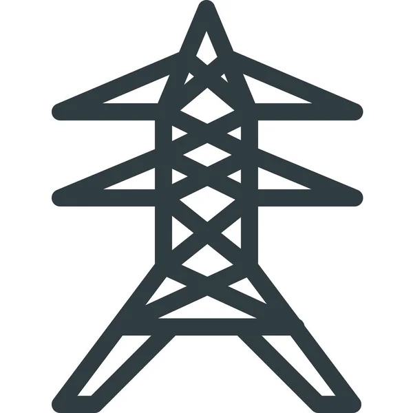 Costruzione Alta Icona Elettrica Stile Outline — Vettoriale Stock