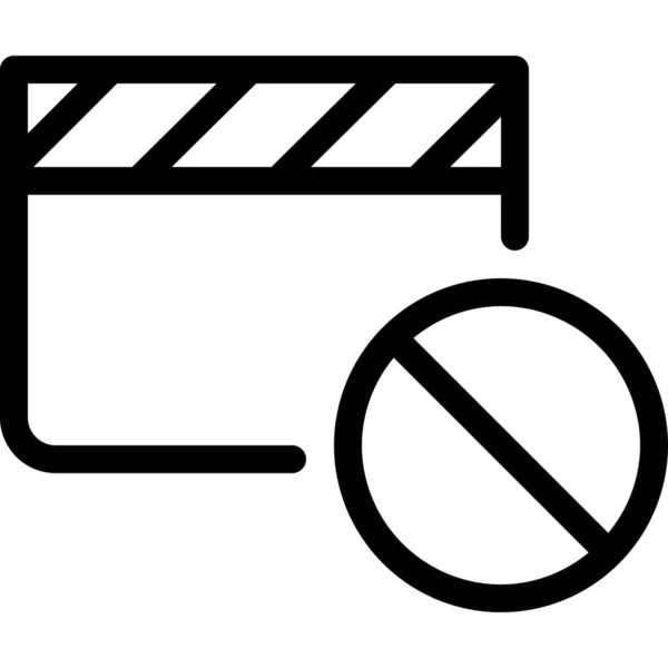 Clip Uitschakelen Film Pictogram Outline Stijl — Stockvector