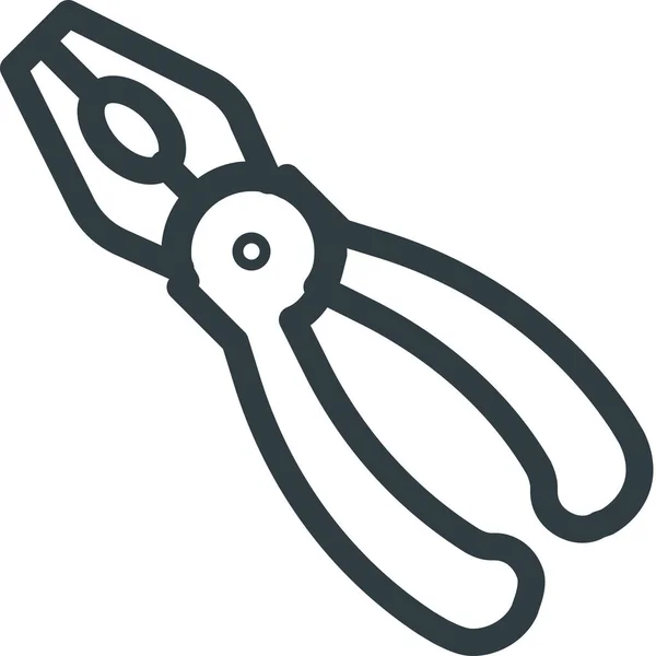 Construction Industry Plier Icon Outline Style — Stock Vector