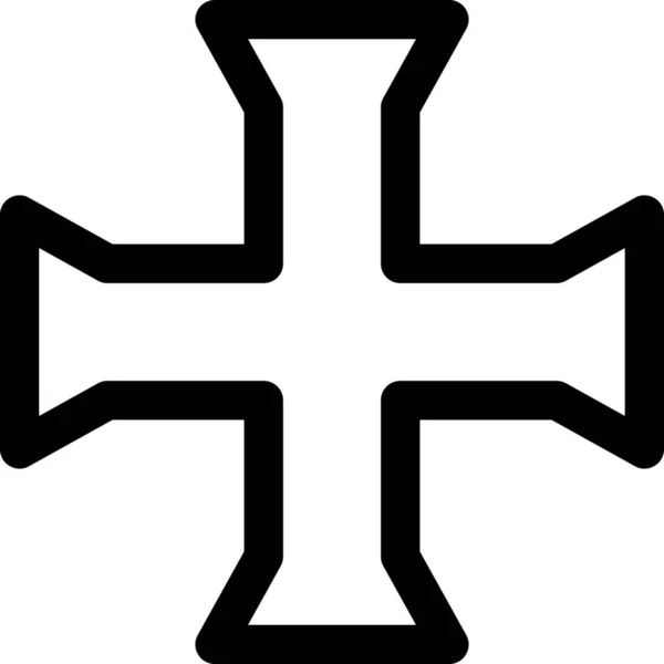 基督教交叉宗教图标 轮廓风格 — 图库矢量图片