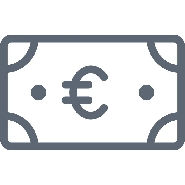 Bill Euro Business Icon Outline Style — Stockvector