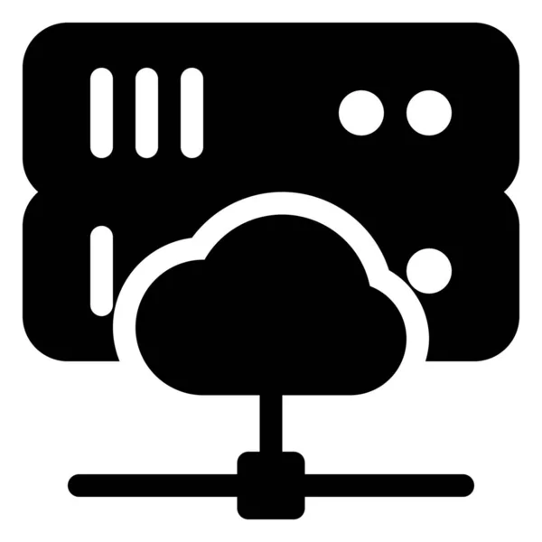 Ikona Bazy Danych Chmurze Kategorii Komputer Sprzęt — Wektor stockowy