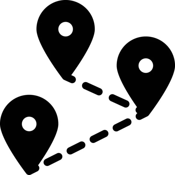 Afstand Locatie Kaart Pictogram — Stockvector