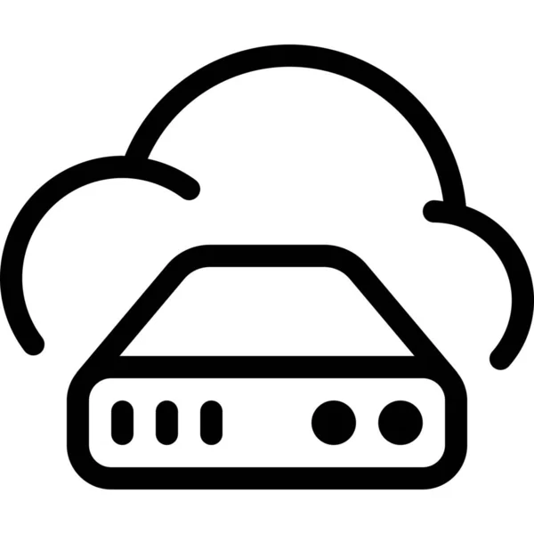 Icono Base Datos Datos Nube Estilo Esquema — Archivo Imágenes Vectoriales