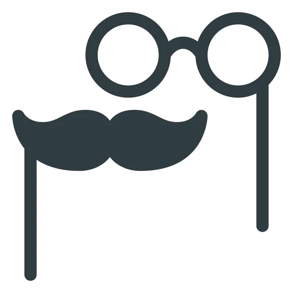 Glasses Mask Mustache Icon Solid Style — Image vectorielle