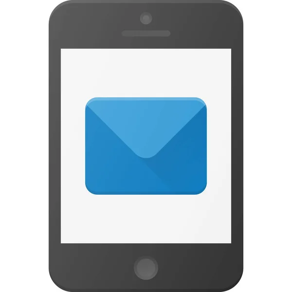 Message Mail Icône Mobile Dans Style Plat — Image vectorielle