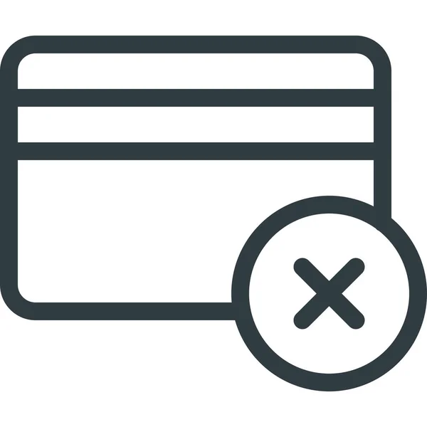 Bank Card Disable Icon Outline Style — Stok Vektör