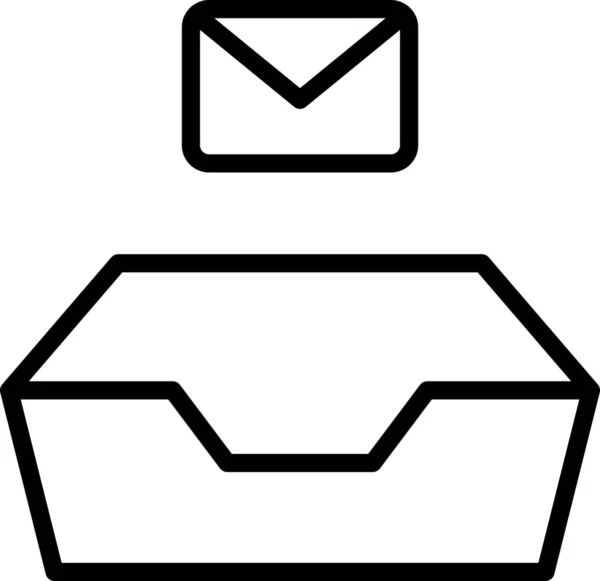 Archive Drawer Envelope Icon Outline Style — Stock Vector