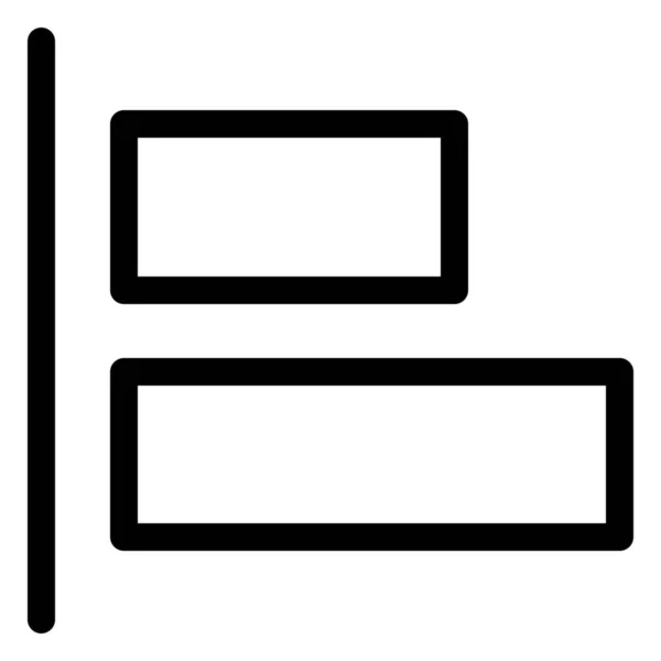 Выравнивание Значка Левого Объекта Стиле Outline — стоковый вектор