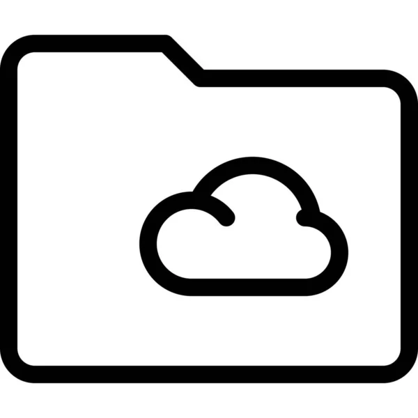 Ikona Folderu Chmurze Stylu Outline — Wektor stockowy