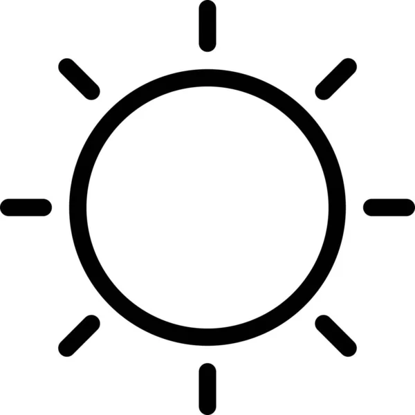 Día Previsión Sol Icono Estilo Esquema — Vector de stock