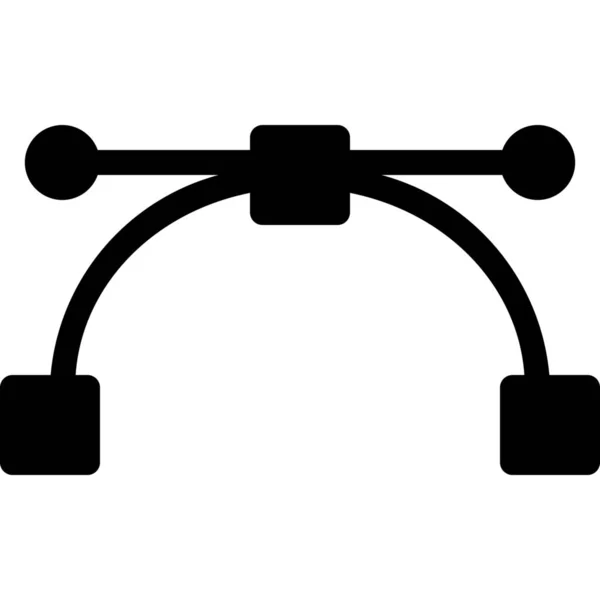 Иконка Безье Кривой Дизайна Твердом Стиле — стоковый вектор