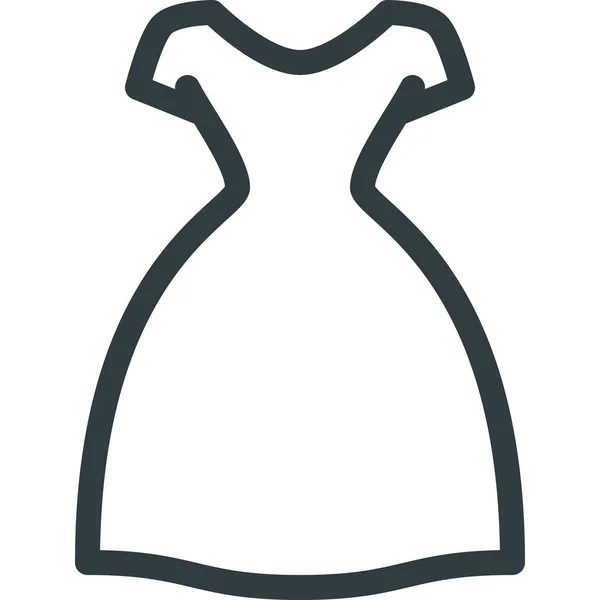 Novia Celebración Vestido Icono Estilo Esquema — Vector de stock