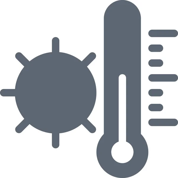 Ícone Sol Previsão Temperatura Estilo Sólido —  Vetores de Stock