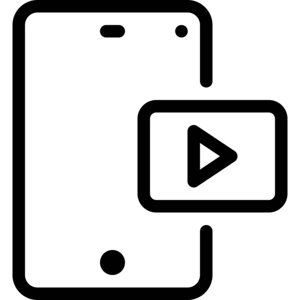 Connection Media Mobile Icon Outline Stil — Stockvektor