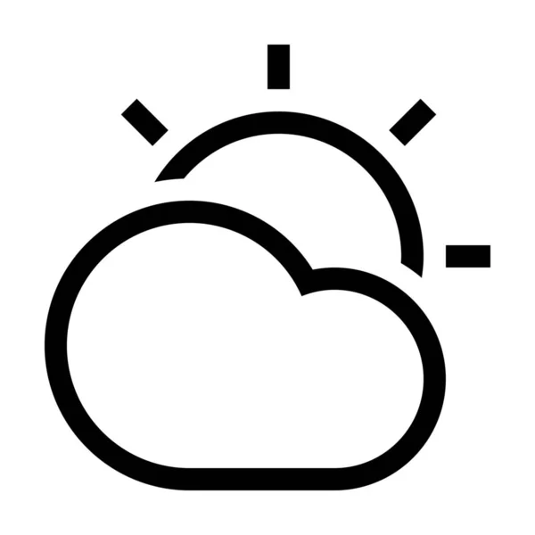 Icona Previsione Giorno Nuvoloso Stile Outline — Vettoriale Stock