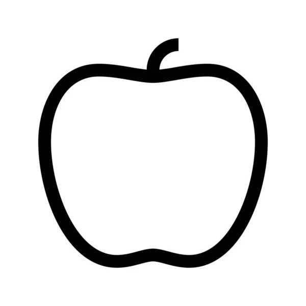 Manzana Bio Alimento Icono Estilo Esquema — Vector de stock