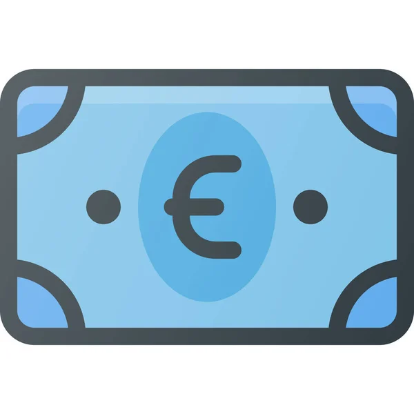 Ikona Hotovostní Euro Vyplněném Stylu Osnovy — Stockový vektor