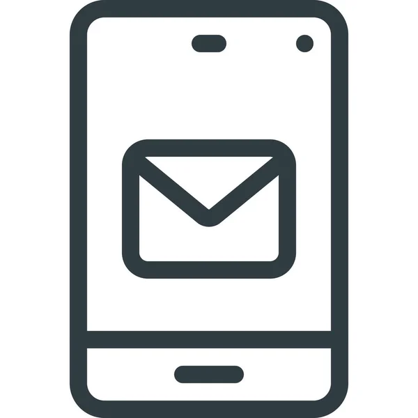 Email Message Icône Mobile Dans Style Contour — Image vectorielle