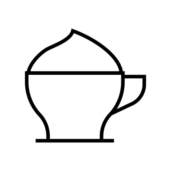 Café Capuchino Icono Cremoso Estilo Esquema — Archivo Imágenes Vectoriales