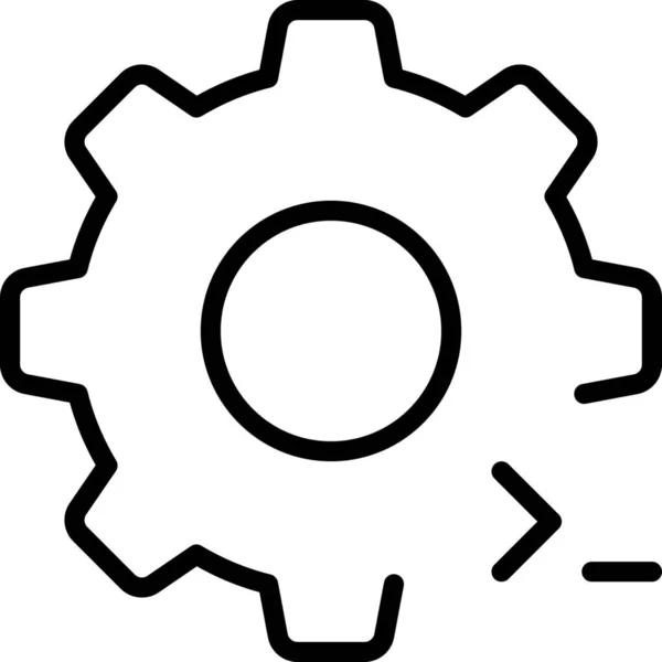 Code Tandwiel Mechanisch Pictogram — Stockvector