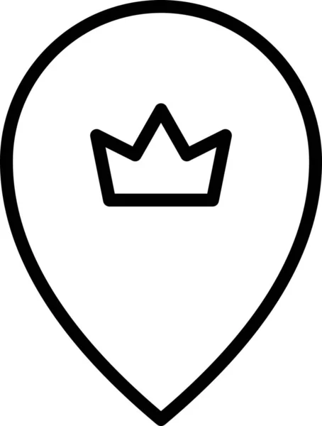 Ikona Króla Korony Stylu Konturu — Wektor stockowy