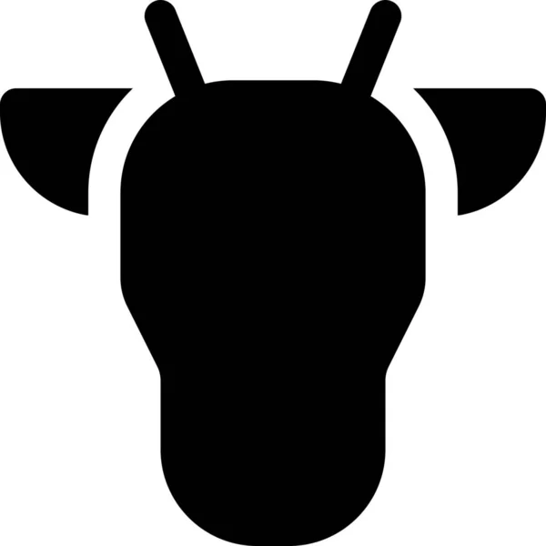 Animal Bovine Bull Icon Solid Style — Stock Vector