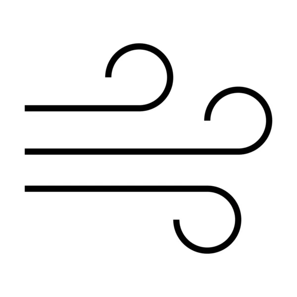 Windböen Wettersymbol Outline Stil — Stockvektor