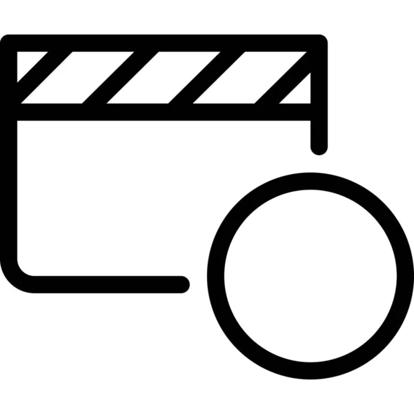 Clip Film Icona Stile Outline — Vettoriale Stock