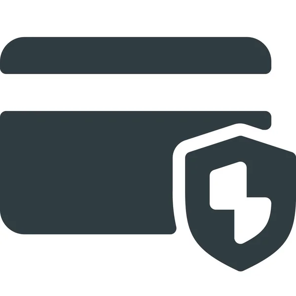 Ícone Segurança Cartão Bancário Estilo Sólido — Vetor de Stock