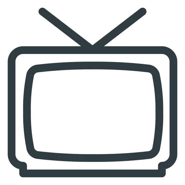 Old Retro Television Icon Outline Style — Stockový vektor