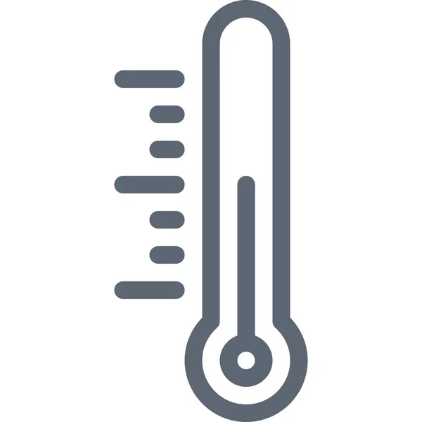 Icône Thermomètre Température Prévision Dans Style Contour — Image vectorielle