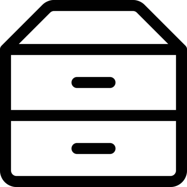 Cupboard Documents Drawers Icon — Stock Vector