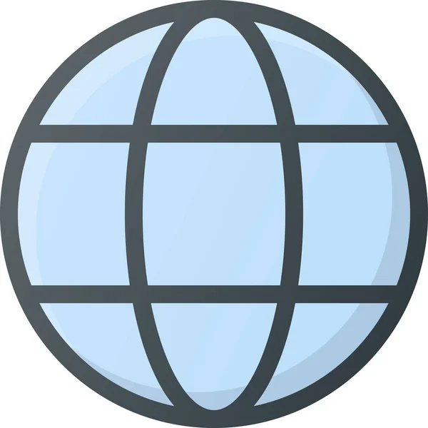 Tierra Globo Global Icono Estilo Contorno Lleno — Archivo Imágenes Vectoriales