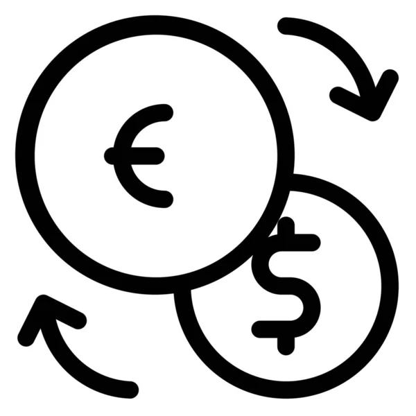 ビジネス 管理カテゴリの通貨ドルユーロアイコン — ストックベクタ