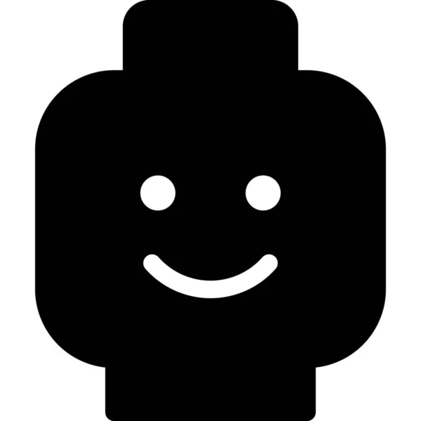 Figura Cabeza Sonrisa Icono — Vector de stock