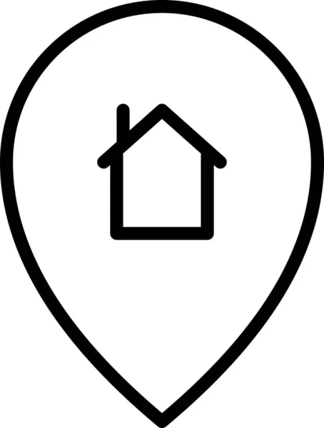 Home House Map Icon Outline Style — Stock Vector