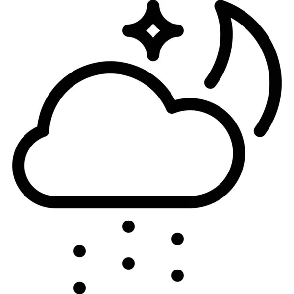 Cloudy Forecast Night Icon Outline Style — Stock Vector