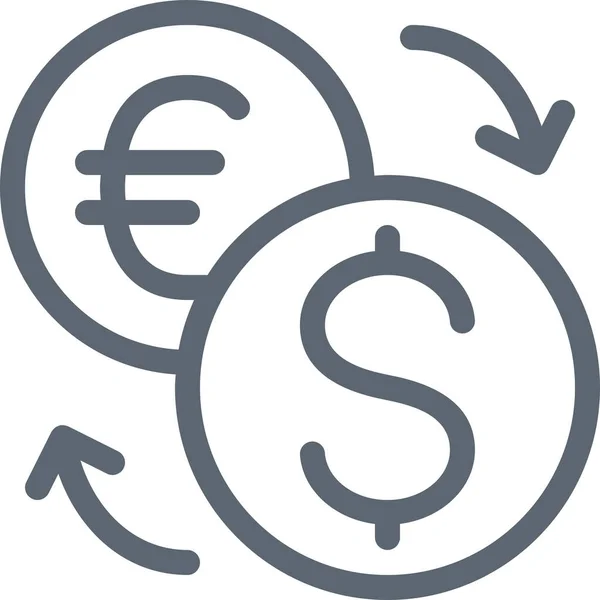 Conversion Business Currency Icon Outline Style — Stock vektor