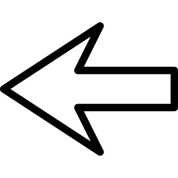Flèche Icône Style Gauche Dans Style Outline — Image vectorielle