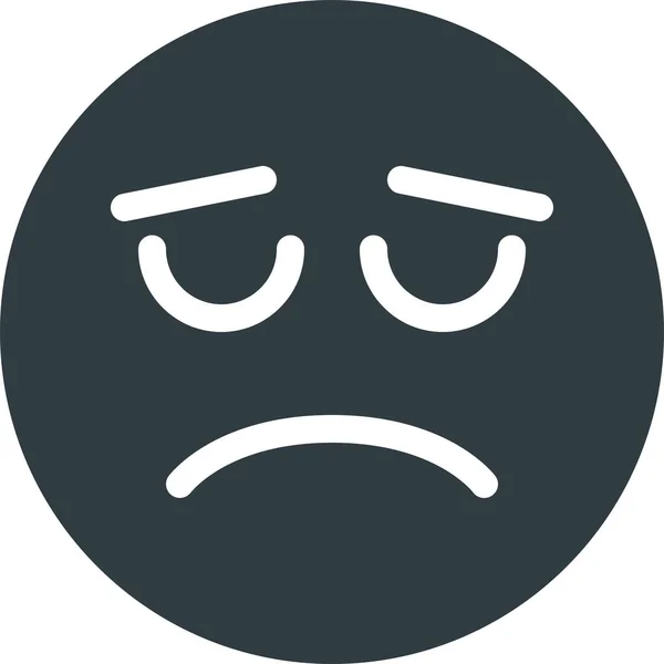 Emoji Emote Emoticon Icoon Solid Stijl — Stockvector