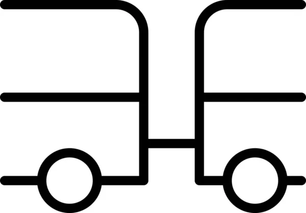 Lastbil Släp Ikonen Konturstil — Stock vektor