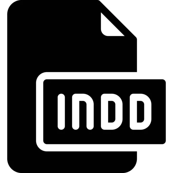 Dokument Datei Indd Symbol Solid Stil — Stockvektor
