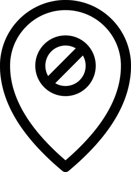 Icono Pin Mapa Bloque Estilo Esquema — Vector de stock