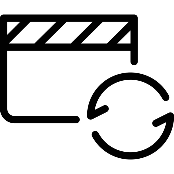 Filmclip Ikone Outline Stil — Stockvektor