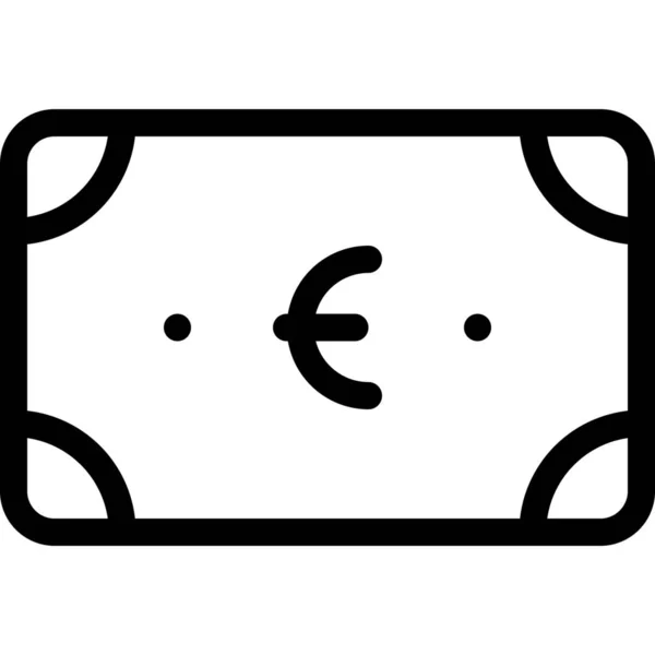 Ikona Euro Gotówki Banknotów Kategorii Biznes Zarządzanie — Wektor stockowy